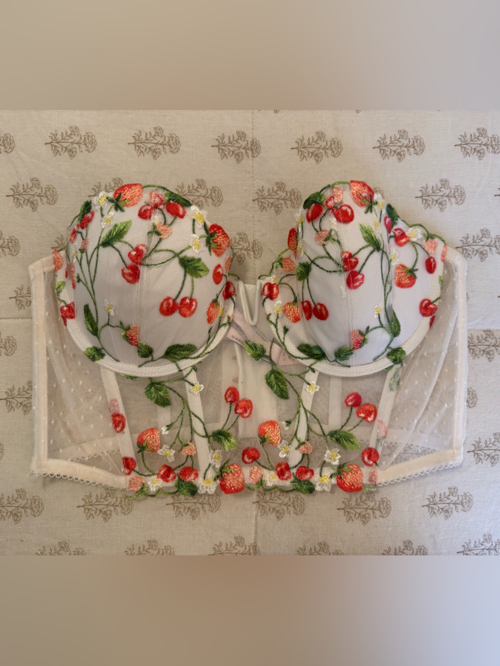 Victoria's Secret Dream Angels Cherry Corset Top Y2K Cottagecore